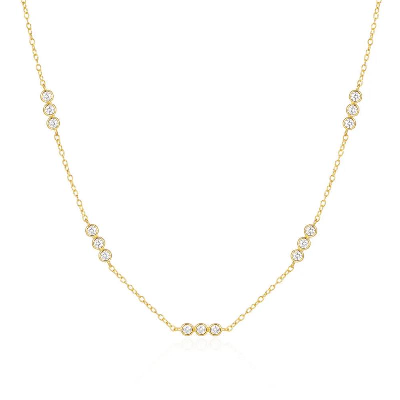 S925 Silver Zircon Clavicle Necklace Daily Wear Women's Stacked Collar