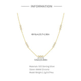 S925 Silver Zircon Clavicle Necklace Daily Wear Women's Stacked Collar