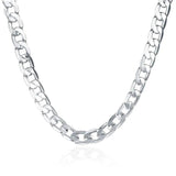 925 Sterling Silver Men's Necklace 8MM Chain Wedding Christmas