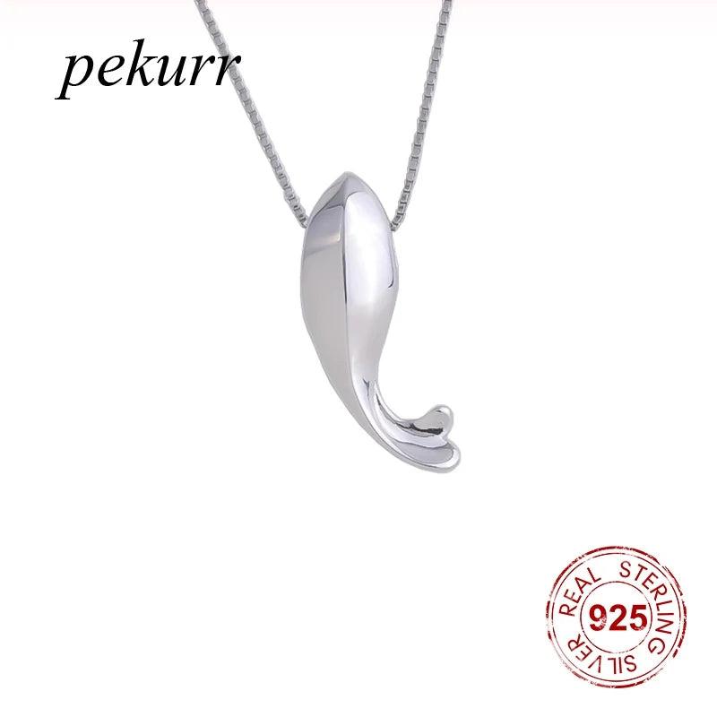 Sterling Silver Whale Fish Necklace Dolphin Pendant Silver Chain Women Jewelry