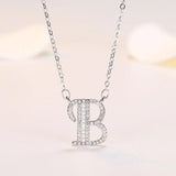 925 Silver A-Z Letter Pendant Necklace Couple Initials Jewelry