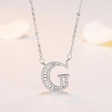 925 Silver A-Z Letter Pendant Necklace Couple Initials Jewelry