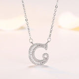 925 Silver A-Z Letter Pendant Necklace Couple Initials Jewelry