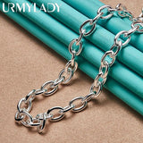 925 Round OT Chain 18 Inch Charm Necklace Sterling Silver Jewelry