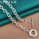 925 Round OT Chain 18 Inch Charm Necklace Sterling Silver Jewelry