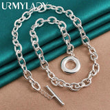 925 Round OT Chain 18 Inch Charm Necklace Sterling Silver Jewelry