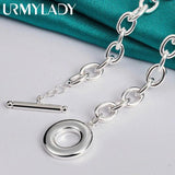 925 Round OT Chain 18 Inch Charm Necklace Sterling Silver Jewelry