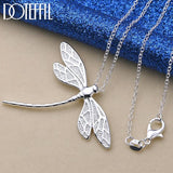 925 Silver Big Dragonfly Pendant Necklace for Women