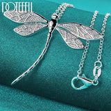 925 Silver Big Dragonfly Pendant Necklace for Women