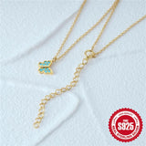 S925 Silver Butterfly Pendant Necklace Minimalist Style Collarbone Chain