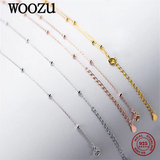 925 Silver Round Beads Chain Necklace for Women Party Gothic Punk Jewelry