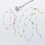 925 Silver Round Beads Chain Necklace for Women Party Gothic Punk Jewelry