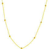 925 Silver Round Beads Chain Necklace for Women Party Gothic Punk Jewelry
