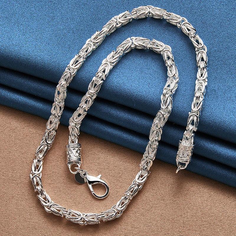 ALIZERO 24K Necklace 925 Sterling Silver Faucet Chain High-Quality Fine Jewelry