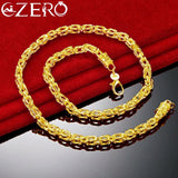 ALIZERO 24K Necklace 925 Sterling Silver Faucet Chain High-Quality Fine Jewelry