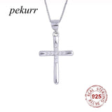 925 Silver Zircon Big Cross Necklace for Women