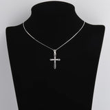 925 Silver Zircon Big Cross Necklace for Women