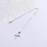 925 Silver Zircon Big Cross Necklace for Women