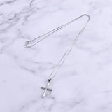 925 Silver Zircon Big Cross Necklace for Women