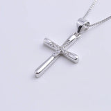 925 Silver Zircon Big Cross Necklace for Women