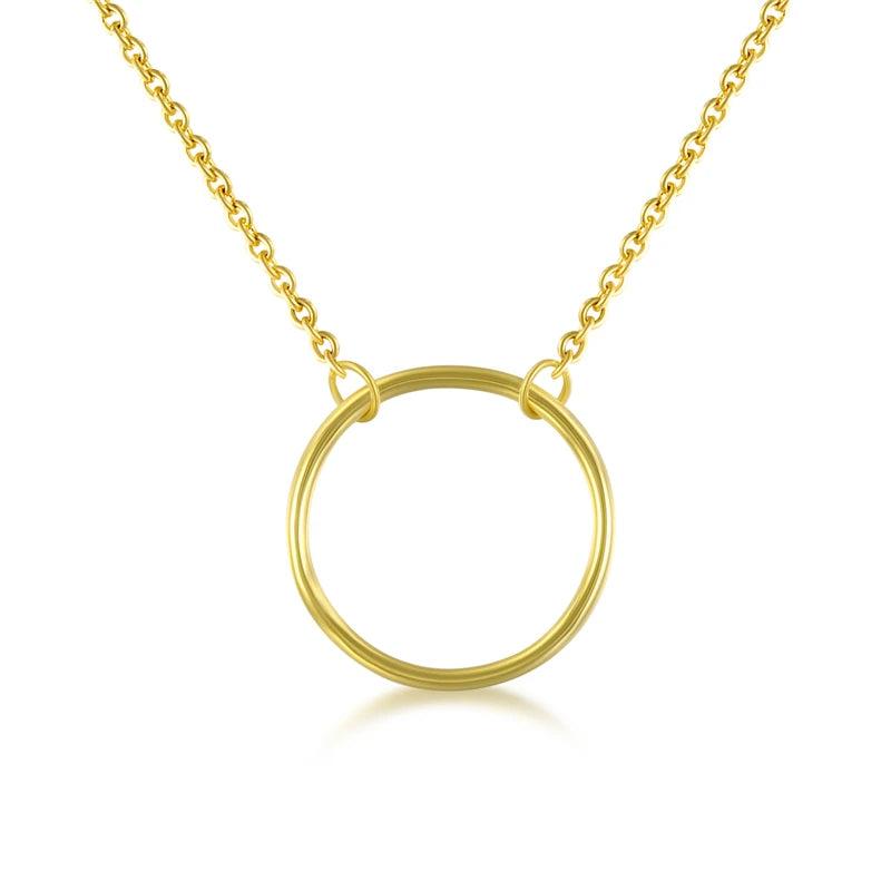 10mm Round Circle Necklace 925 Sterling Silver Choker