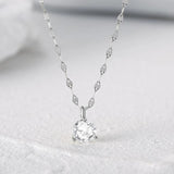 S925 Silver Zircon Pendant Wedding Necklace Chain Girls Choker Bijoux