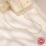 Round Diamond Necklace 925 Sterling Silver Plated Overlay Style Wedding Jewelry