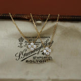 925 Silver Zircon Flower Diamond Pendant Necklace Dainty for Women Wedding