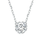 925 Silver Minimalist Necklace Transparent Zircon Chain Fine Jewelry
