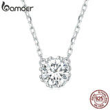 925 Silver Minimalist Necklace Transparent Zircon Chain Fine Jewelry