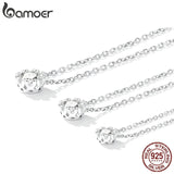 925 Silver Minimalist Necklace Transparent Zircon Chain Fine Jewelry