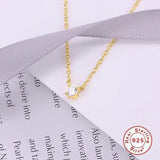 925 Silver CZ Pendant Necklace For Women Crystal Chain Necklaces