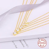 925 Silver CZ Pendant Necklace For Women Crystal Chain Necklaces