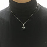 925 Silver Pisces Horoscope Necklace Zircon Flower Jewelry