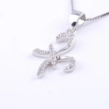 925 Silver Pisces Horoscope Necklace Zircon Flower Jewelry