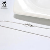 0.6mm Box Chain Necklace 925 Sterling Silver Pendant Necklaces For Women