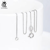0.6mm Box Chain Necklace 925 Sterling Silver Pendant Necklaces For Women