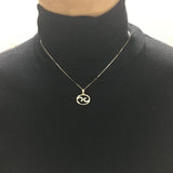 925 Silver Zircon Cancer Horoscope Necklace Women Zodiac Pendants