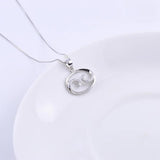 925 Silver Zircon Cancer Horoscope Necklace Women Zodiac Pendants