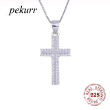 Cross Necklace for Women - 925 Silver Zircon Big