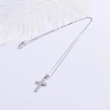 Cross Necklace for Women - 925 Silver Zircon Big