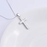 Cross Necklace for Women - 925 Silver Zircon Big