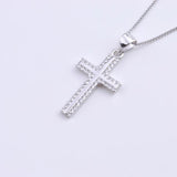 Cross Necklace for Women - 925 Silver Zircon Big