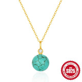 Glossy Disc Seashell Necklace S925 Sterling Silver