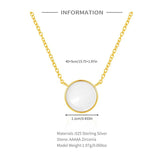 Glossy Disc Seashell Necklace S925 Sterling Silver