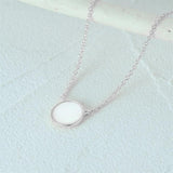 Glossy Disc Seashell Necklace S925 Sterling Silver