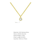 925 Silver 3mm Necklace Sparkling Zircon Clavicle Chain for Women