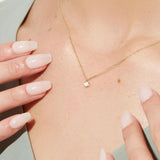 925 Silver 3mm Necklace Sparkling Zircon Clavicle Chain for Women