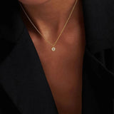 925 Silver 3mm Necklace Sparkling Zircon Clavicle Chain for Women