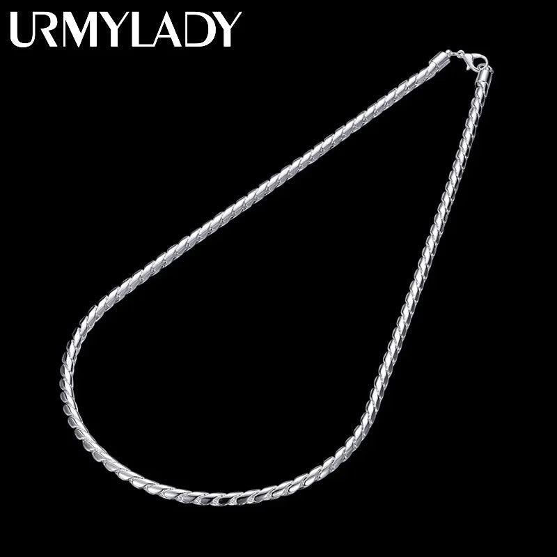 925 Sterling Silver 4MM Twisted Rope Chain Necklace 20 Inches
